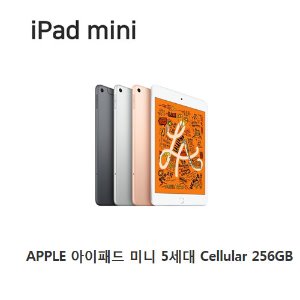 [애플코리아 정품]  APPLE 아이패드 미니 5세대 Cellular 256GB